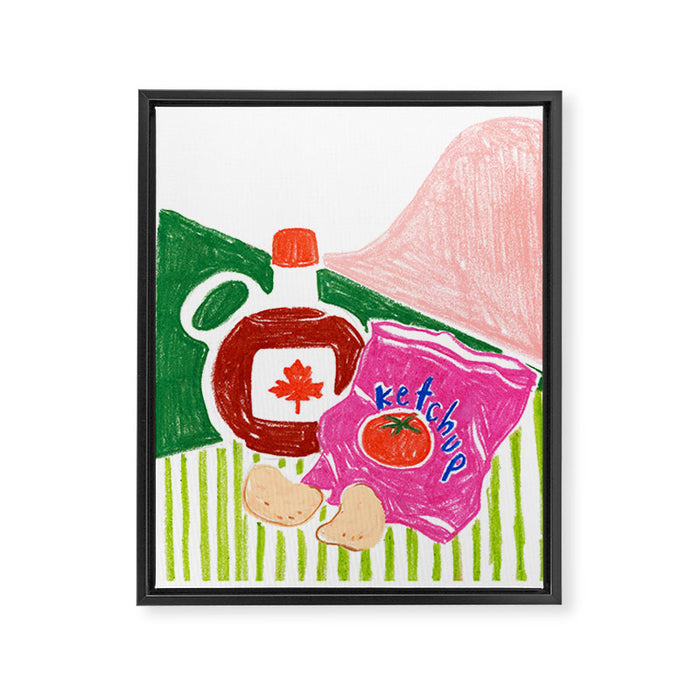 Ketchup Chips and Maple Syrup Framed Canvas Print Gallery Image 1