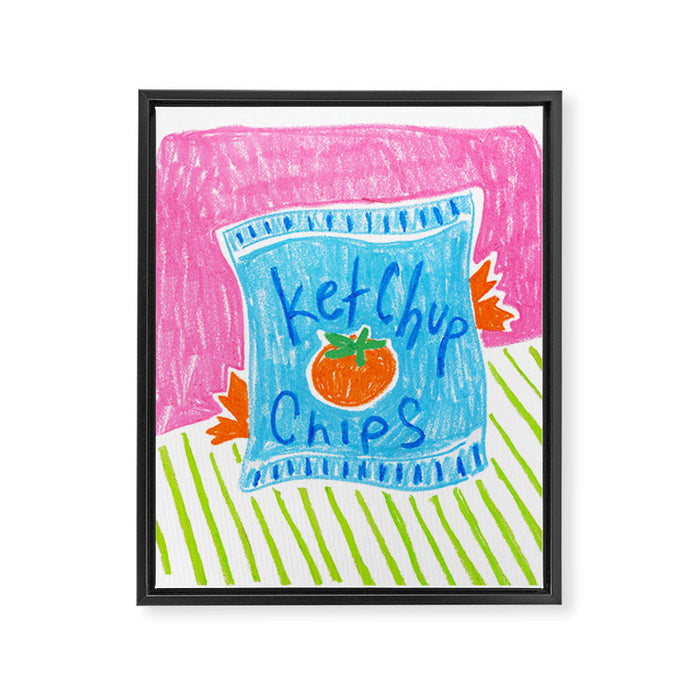 Ketchup Chips Framed Canvas Print Gallery Image 1