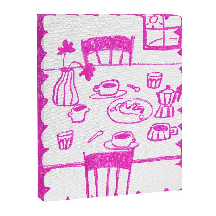 Kitchen Table in Magenta Canvas Print Gallery Image 1