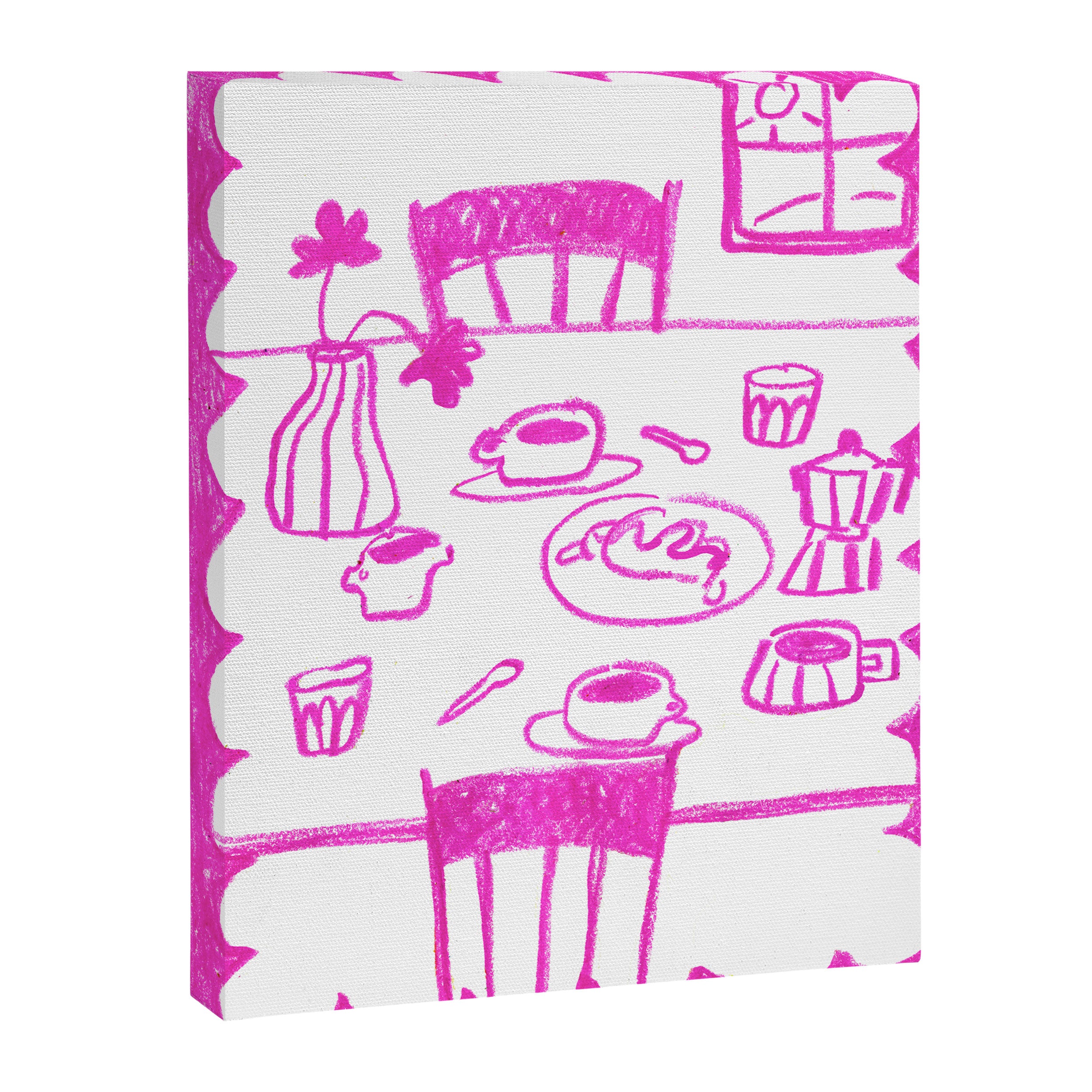 Kitchen Table in Magenta Canvas Print Gallery Image 6