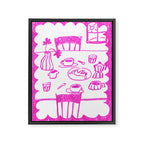 Kitchen Table in Magenta Framed Canvas Print Gallery Image 6