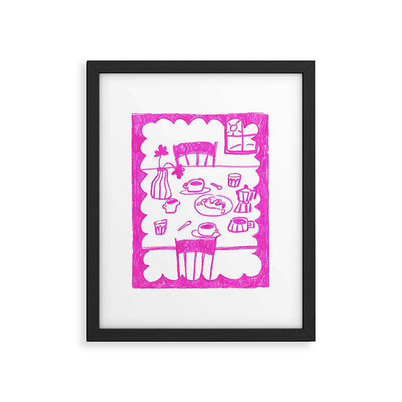 Kitchen Table in Magenta Framed Art Print Gallery Image 5