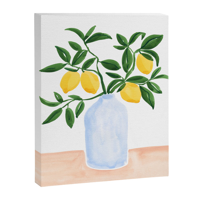 Lemon Tree Branch in a Vase Canvas Print Gallery Image 1