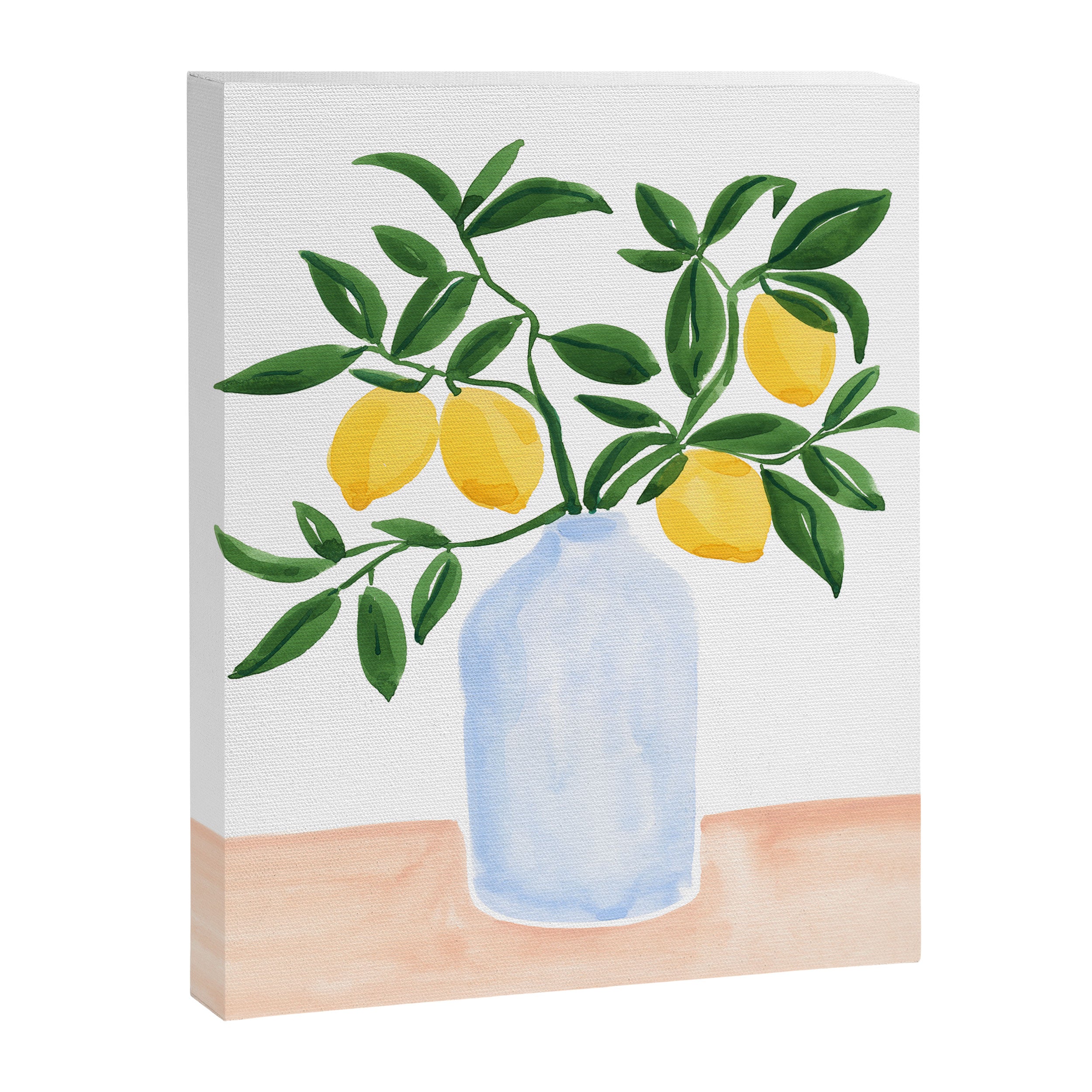 Lemon Tree Branch in a Vase Canvas Print Gallery Image 6