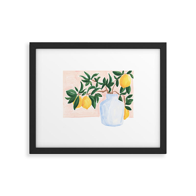 Lemon Tree Branch in a Vase II Framed Art Print Gallery Image 5