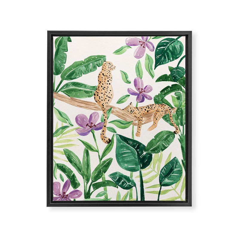 Leopards in the Jungle Framed Canvas Print Gallery Image 6
