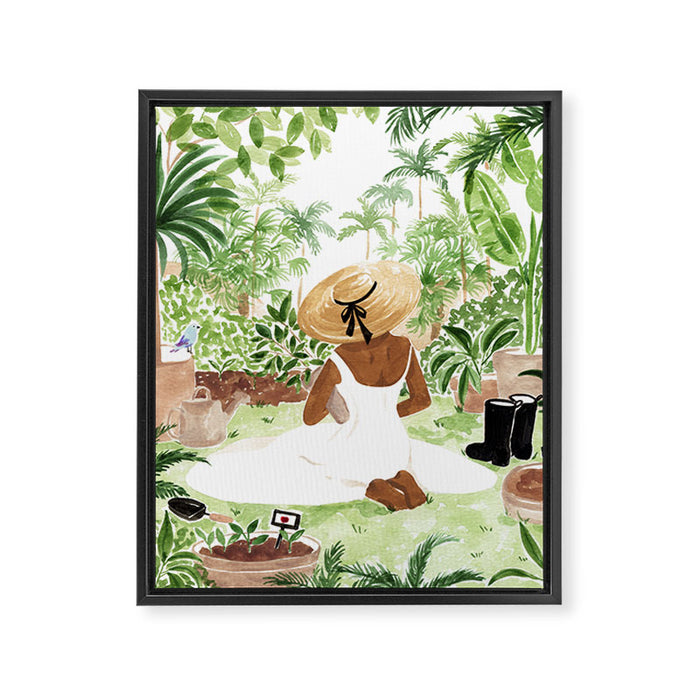Little Gardener Framed Canvas Print Gallery Image 1