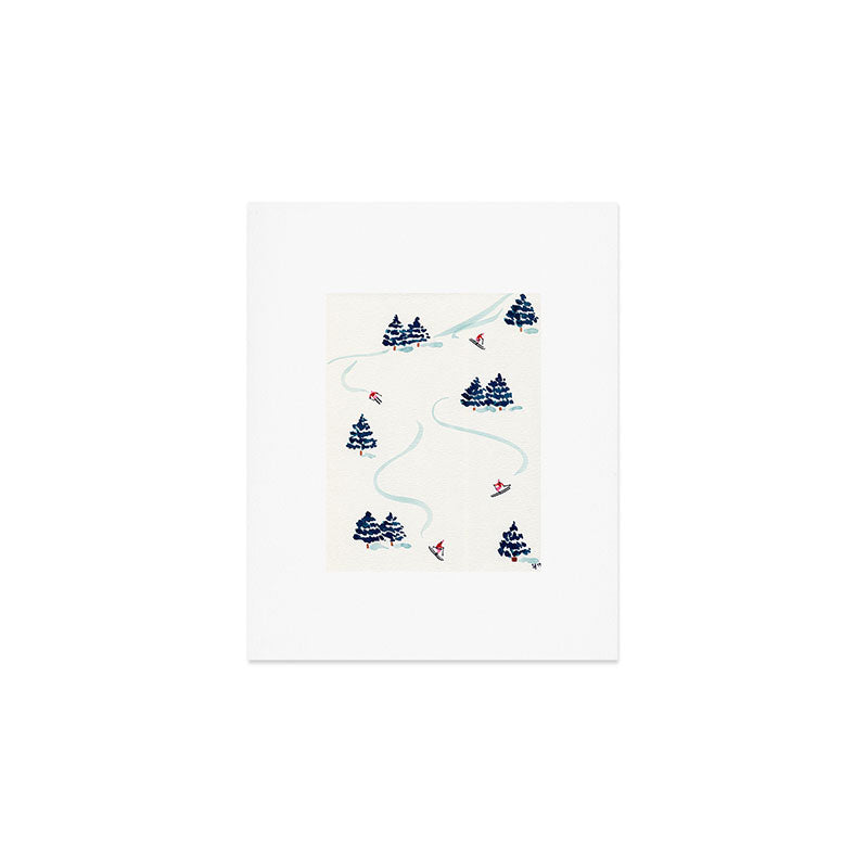 Little Skiers Art Print Gallery Image 1