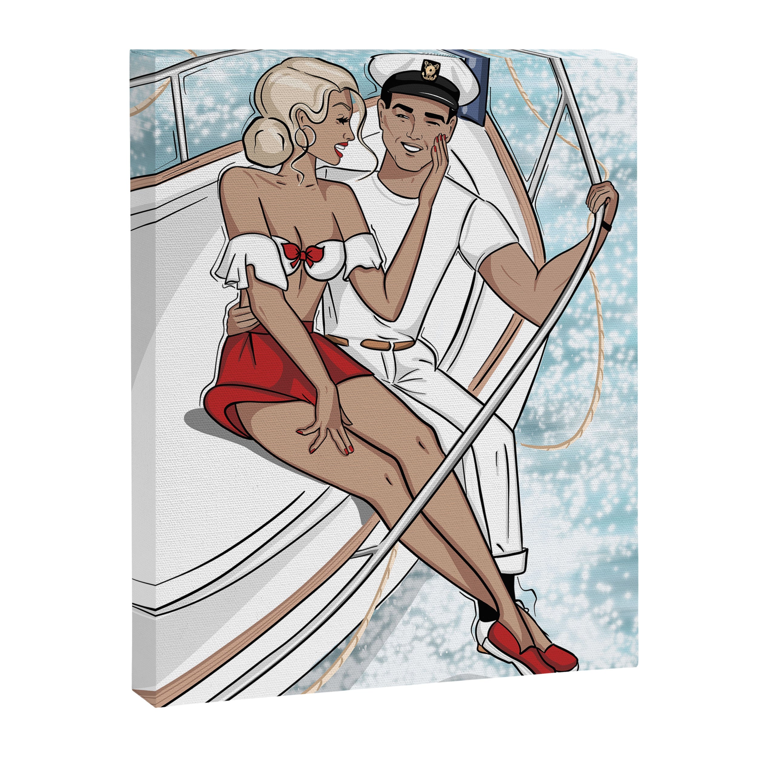 Lovers on a Sailboat Canvas Print Gallery Image 6