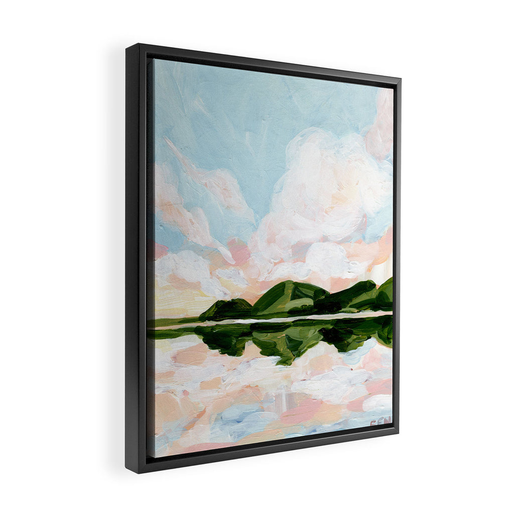 Mirrored Landscape Framed Canvas Print Gallery Image 2