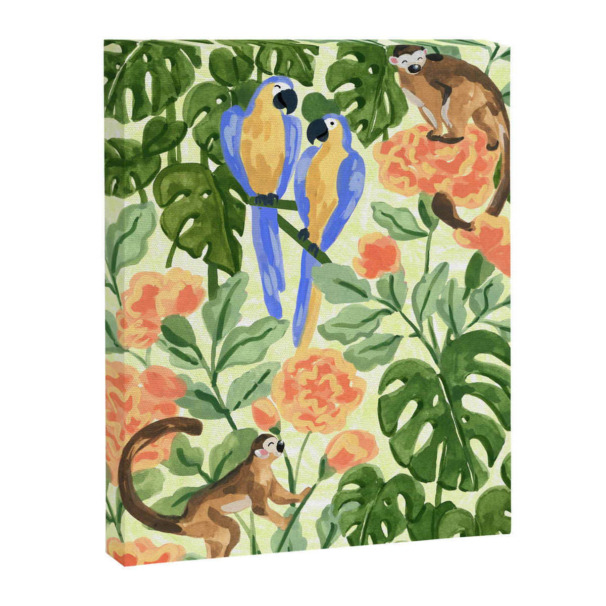 Monkeys and Parrots Canvas Print Gallery Image 6
