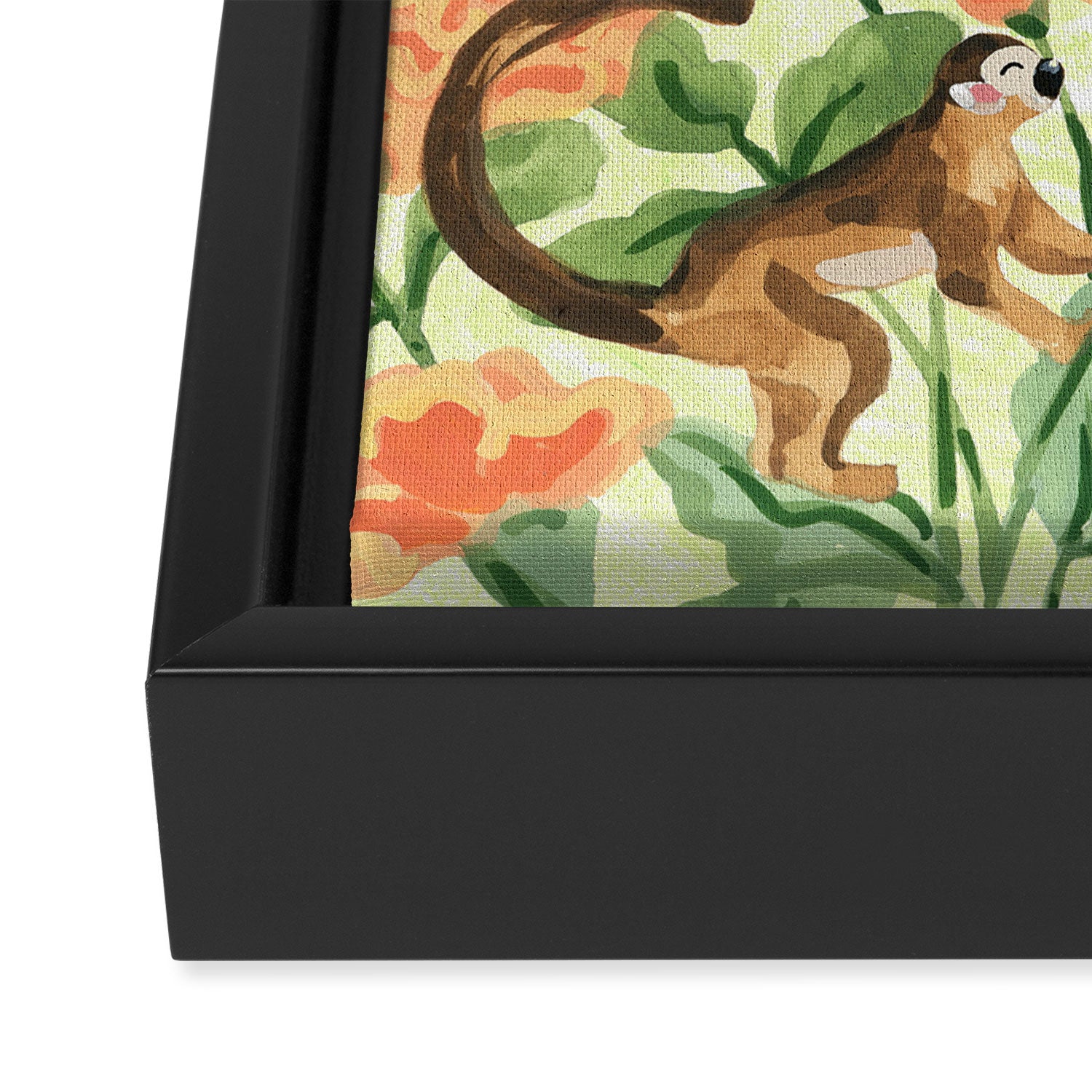 Monkeys and Parrots Framed Canvas Print Gallery Image 3