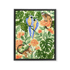 Monkeys and Parrots Framed Canvas Print Gallery Image 6