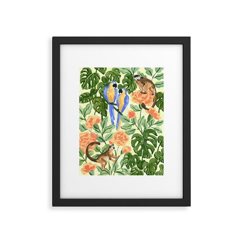 Monkeys and Parrots Framed Art Print Gallery Image 5