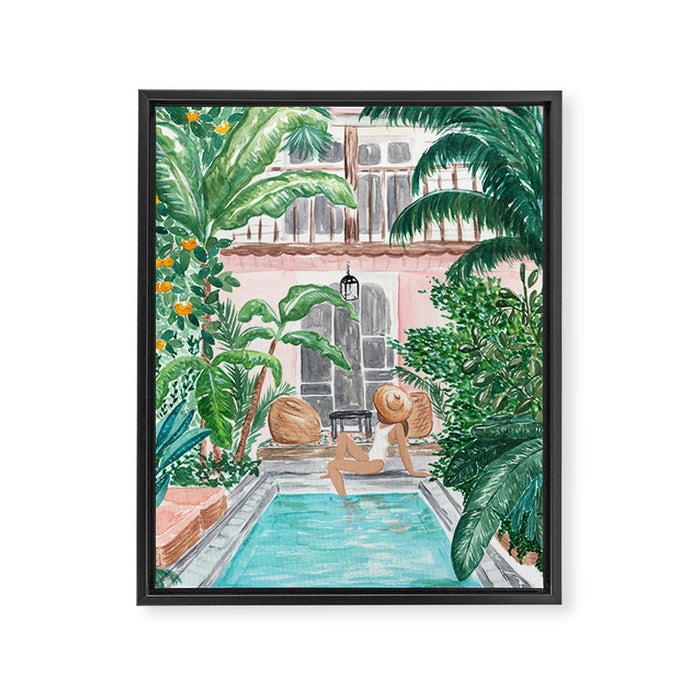 Moroccan Dream - Brunette Hair (Other Hair & Skin Tones Available) Framed Canvas Print Gallery Image 1