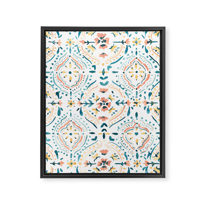 Moroccan Tiles Framed Canvas Print Gallery Image 1