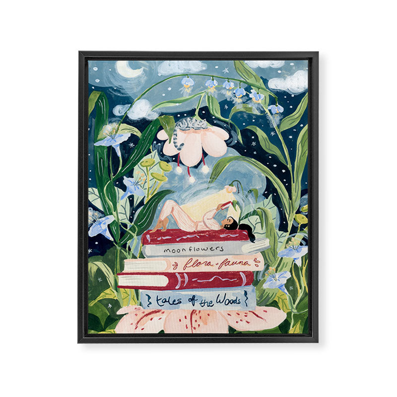 Night Reading Framed Canvas Print Gallery Image 6