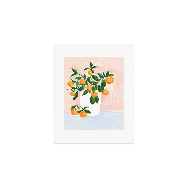 Orange Tree Branch in a Vase Art Print Gallery Image 1