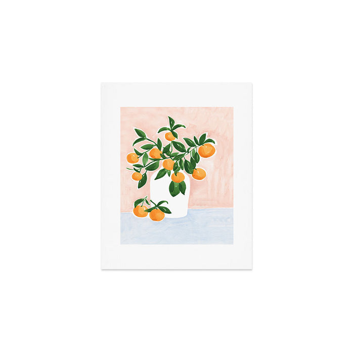 Orange Tree Branch in a Vase Art Print Gallery Image 1