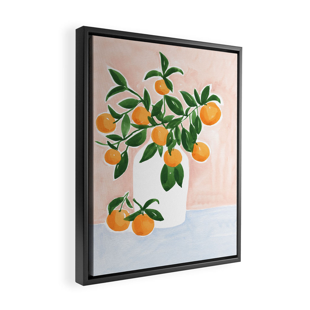 Orange Tree Branch in a Vase Framed Canvas Print Gallery Image 2