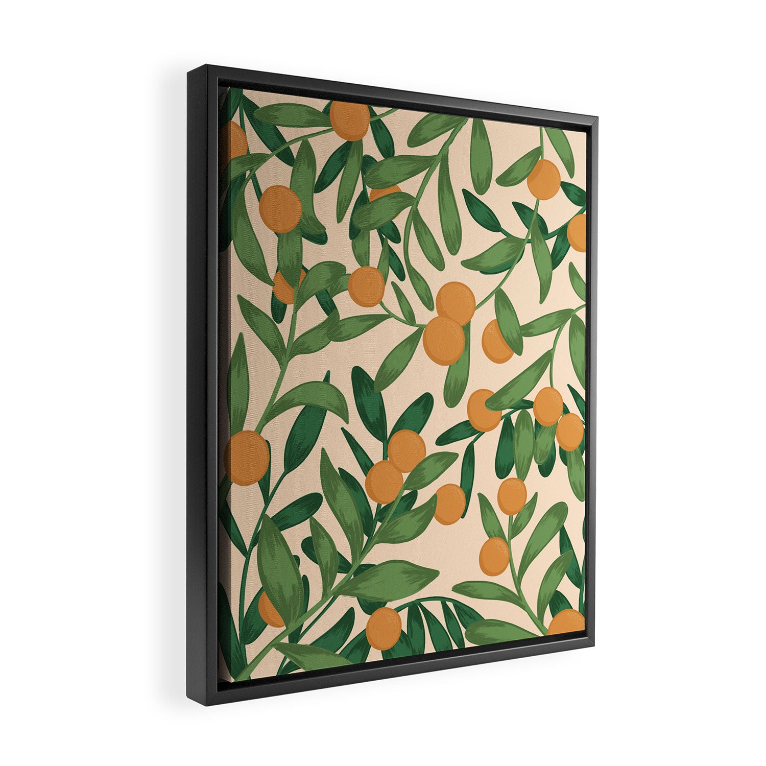 Oranges in the Tree Framed Canvas Print Gallery Image 2