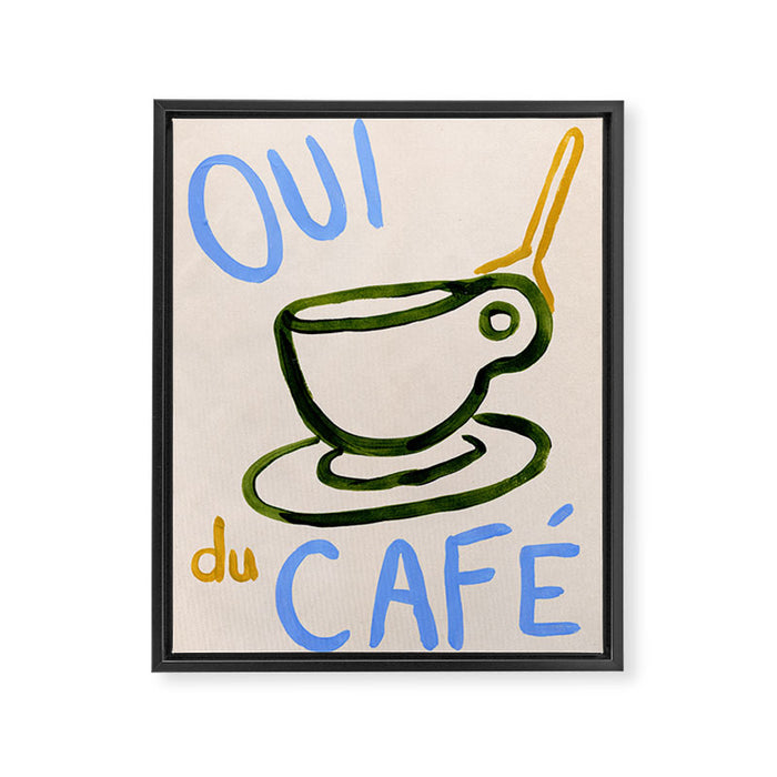 Oui du Café Framed Canvas Print Gallery Image 1