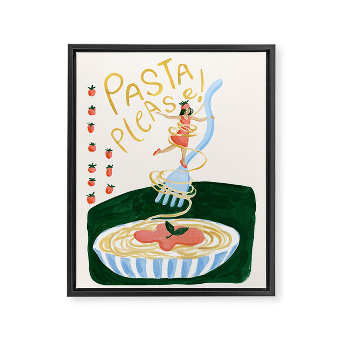 Pasta Please! Framed Canvas Print Gallery Image 1