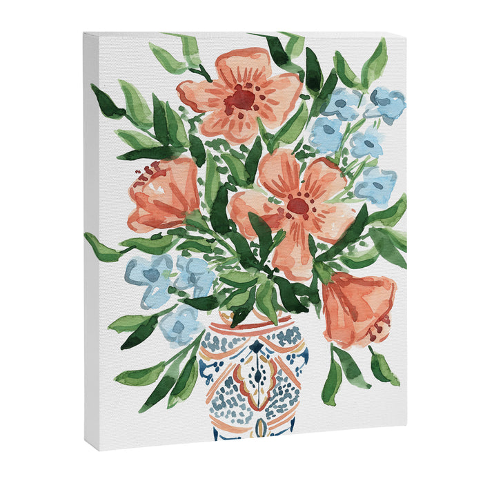 Peachy Florals Canvas Print Gallery Image 1