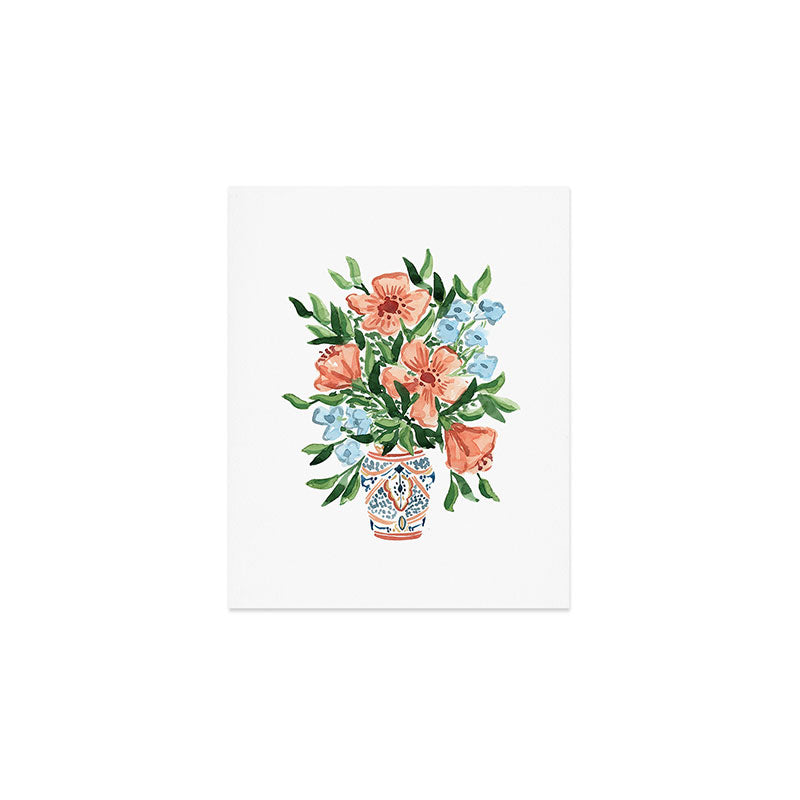 Peachy Florals Art Print Gallery Image 1