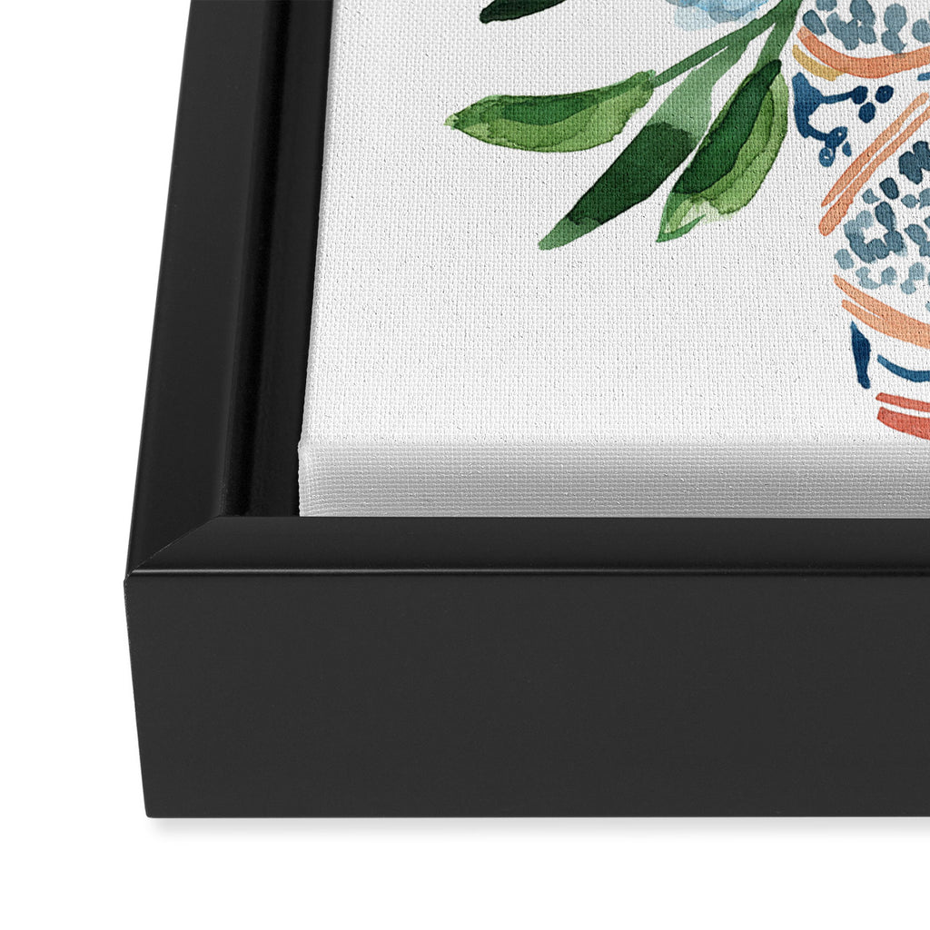 Peachy Florals Framed Canvas Print Gallery Image 3