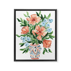 Peachy Florals Framed Canvas Print Gallery Image 6