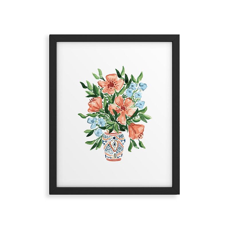 Peachy Florals Framed Art Print Gallery Image 5