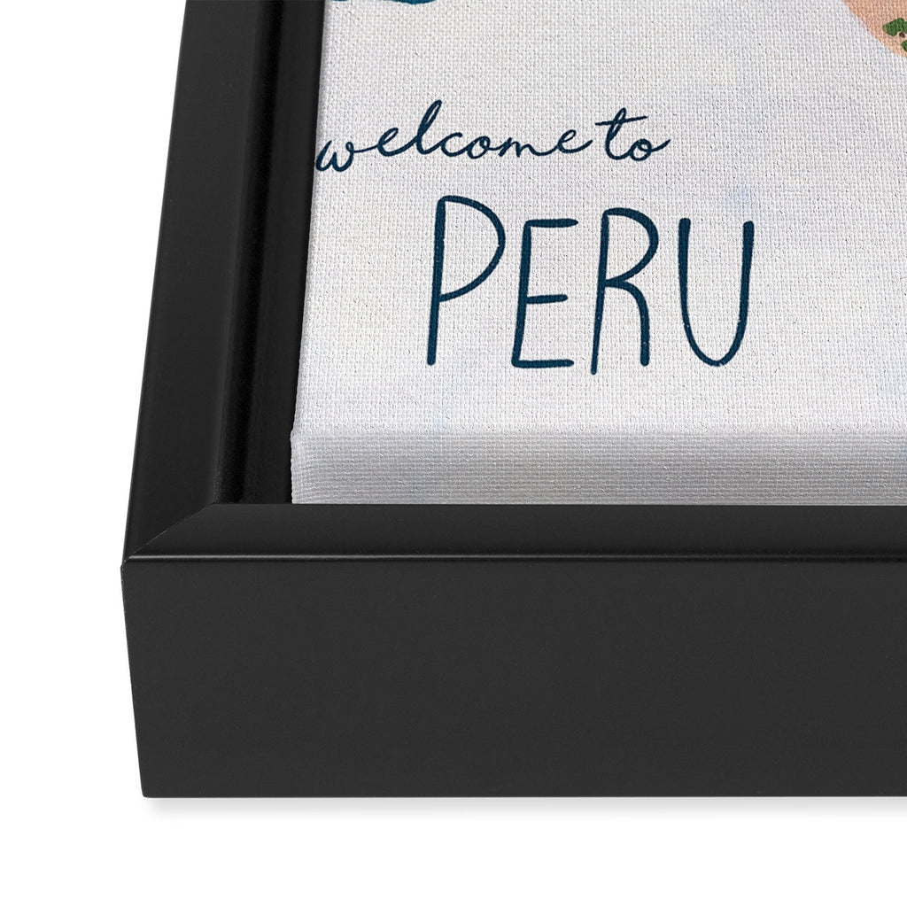 Peru Map Framed Canvas Print Gallery Image 3