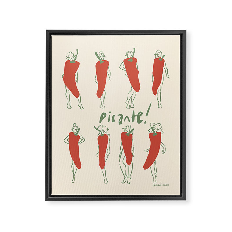 Picante! Spicy chili pepper people Framed Canvas Print Gallery Image 6