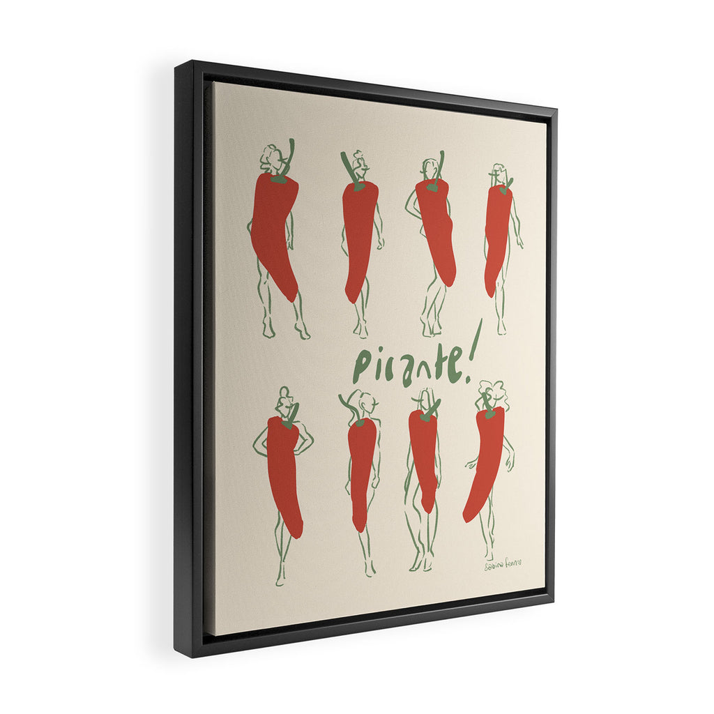 Picante! Spicy chili pepper people Framed Canvas Print Gallery Image 2