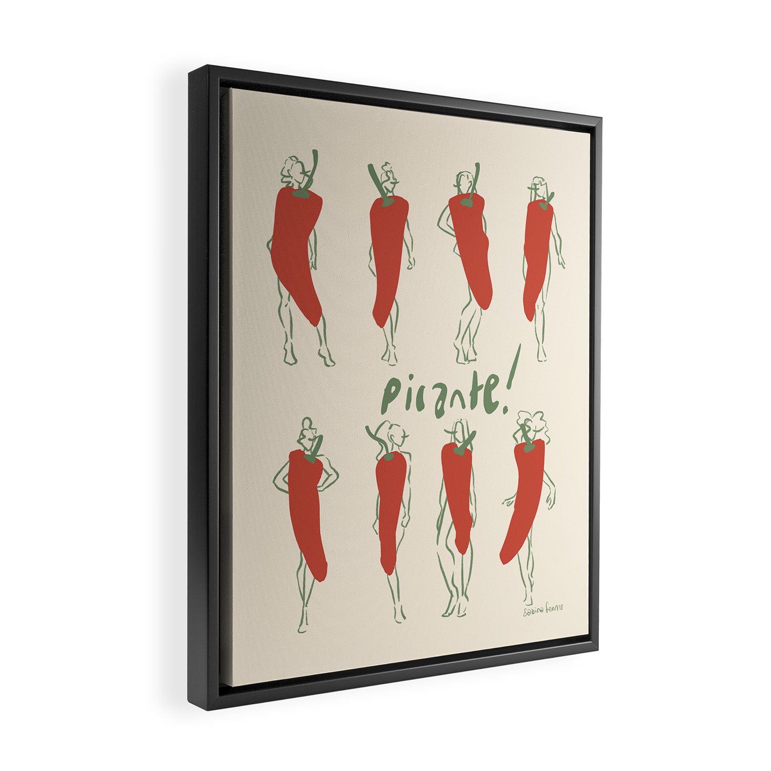 Picante! Spicy chili pepper people Framed Canvas Print Gallery Image 2