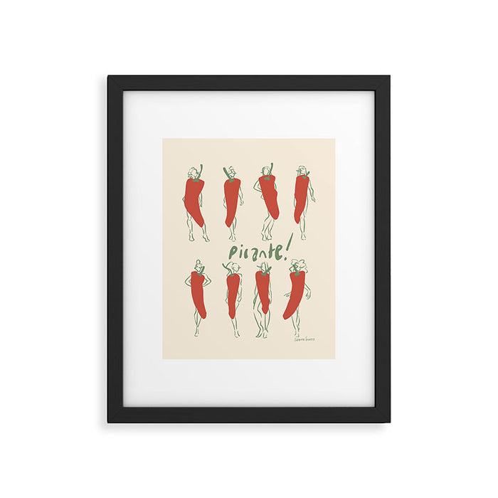 Picante! Spicy chili pepper people Framed Art Print Gallery Image 1