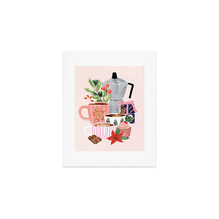 Pink Christmas Still Life Art Print Gallery Image 1