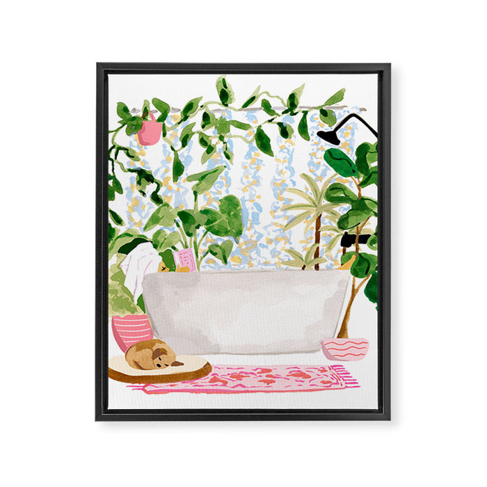Plant Bath Framed Canvas Print Gallery Image 1