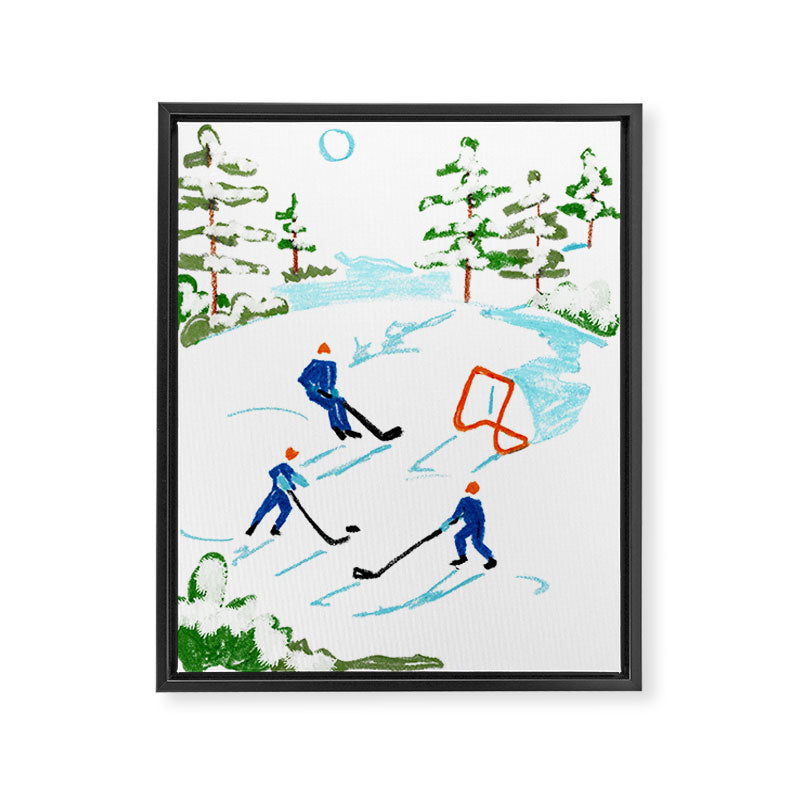 Pond Hockey Framed Canvas Print Gallery Image 6