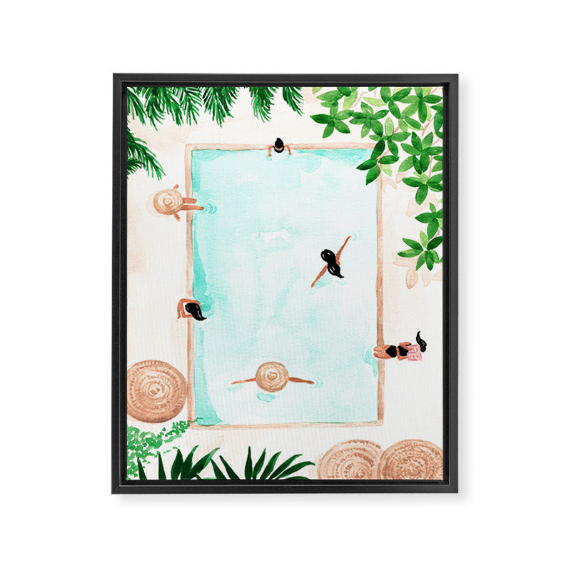 Pool Day Framed Canvas Print Gallery Image 6