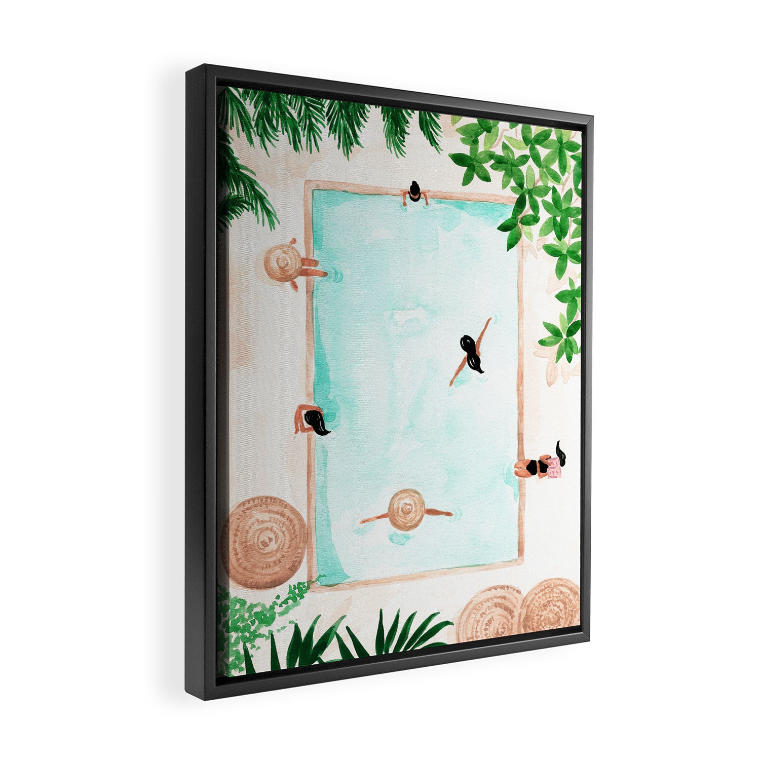 Pool Day Framed Canvas Print Gallery Image 2
