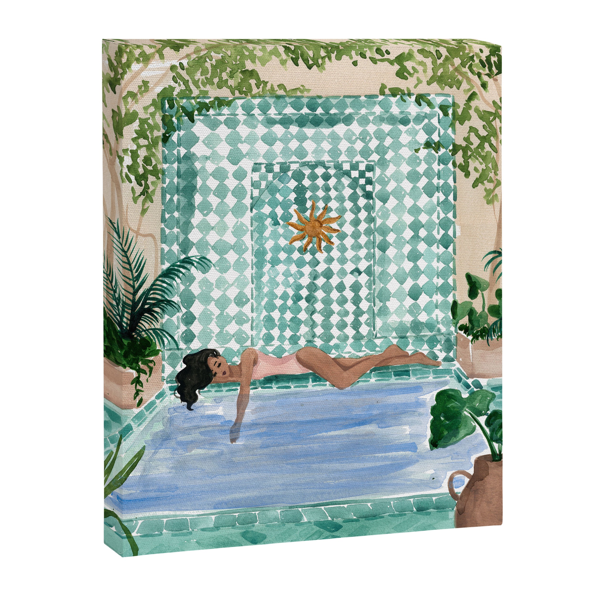 Poolside Siesta Canvas Print Gallery Image 6
