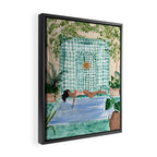 Poolside Siesta Framed Canvas Print Gallery Image 2