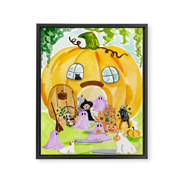Pumpkin Cafe Framed Canvas Print Gallery Image 1