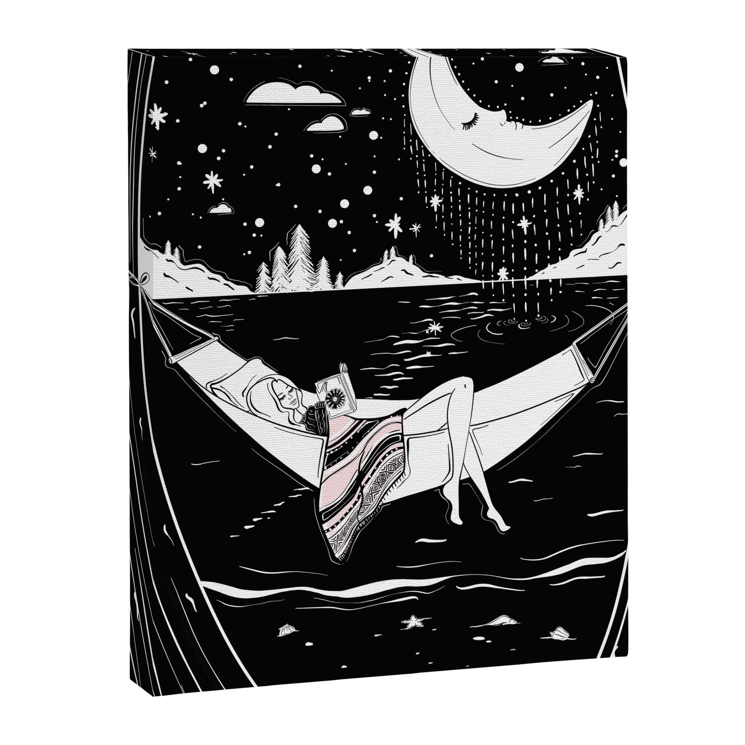Reading in the Moonlight Canvas Print Gallery Image 6