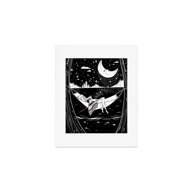 Reading in the Moonlight Art Print Gallery Image 1