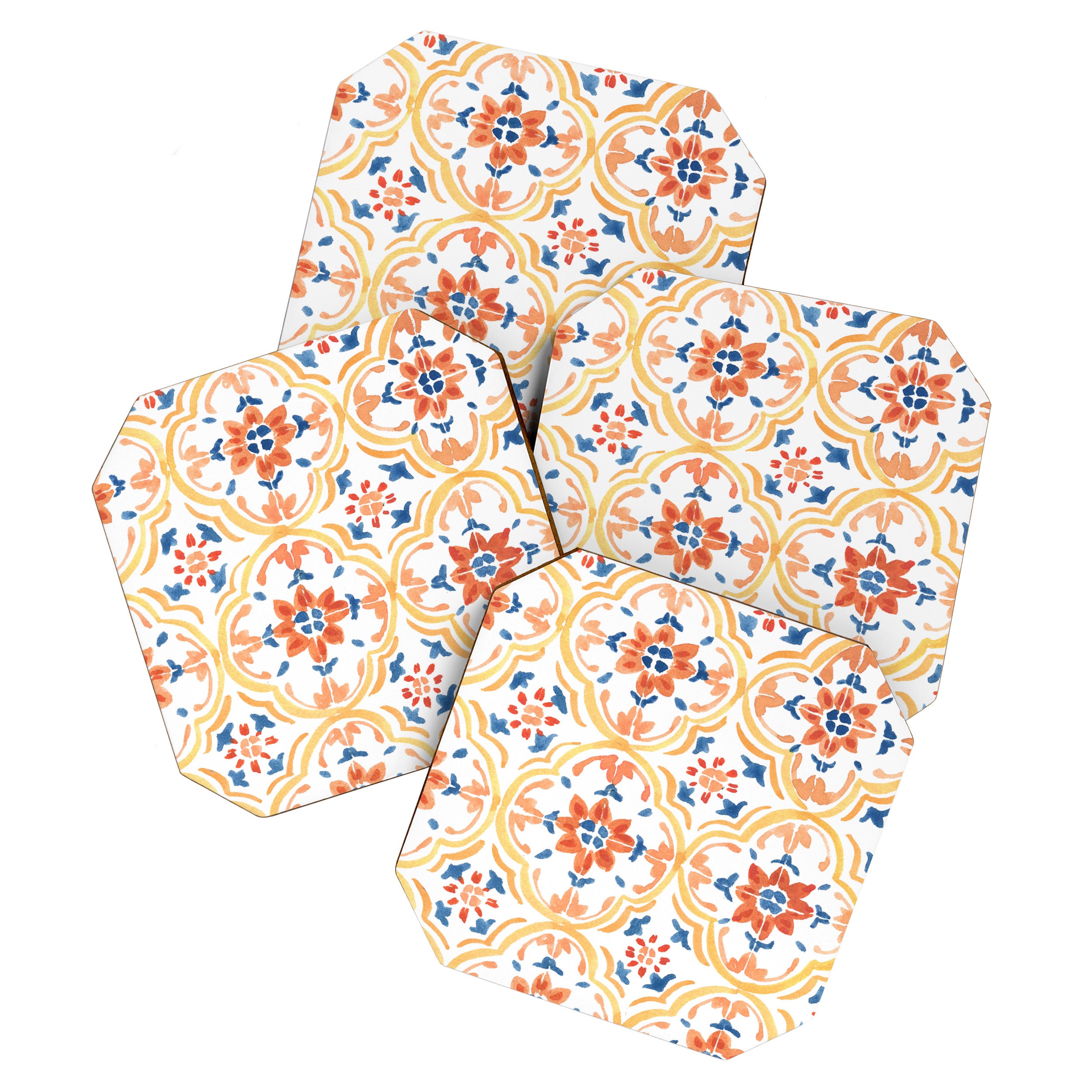 Red and Yellow tiles Coaster Gallery Image 1