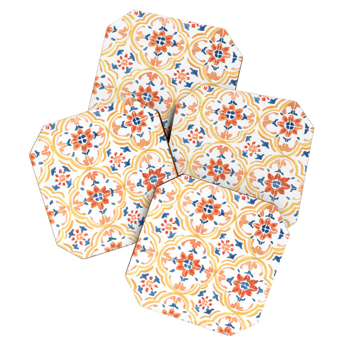 Red and Yellow tiles Coaster Gallery Image 1