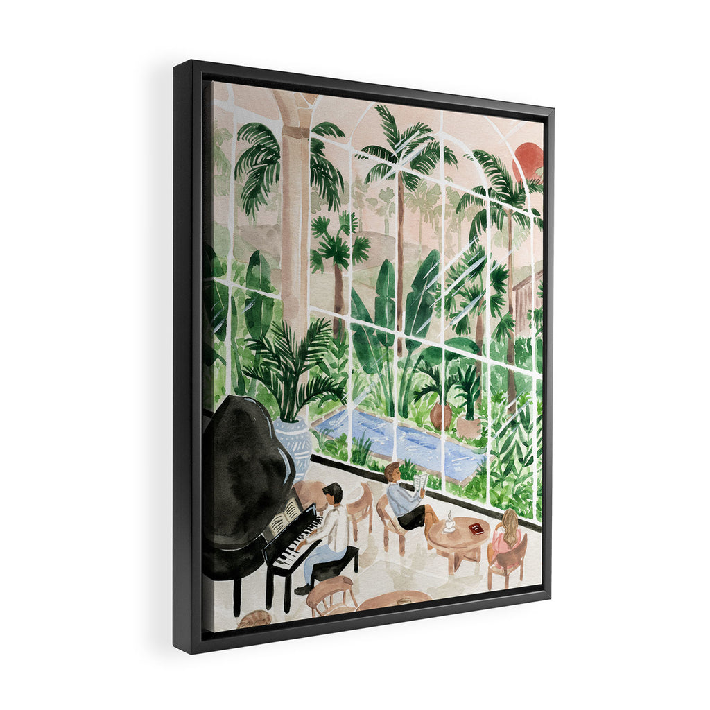 Resort Lobby Framed Canvas Print Gallery Image 2